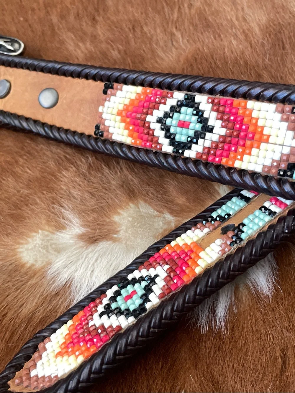 Nocona Two-Tone Brown & Dark Brown Leather Belt Size Small